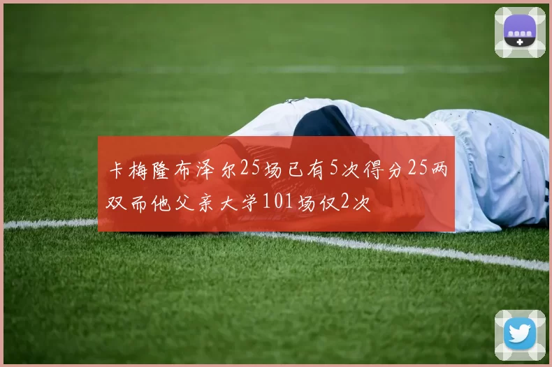 卡梅隆布泽尔25场已有5次得分25两双而他父亲大学101场仅2次